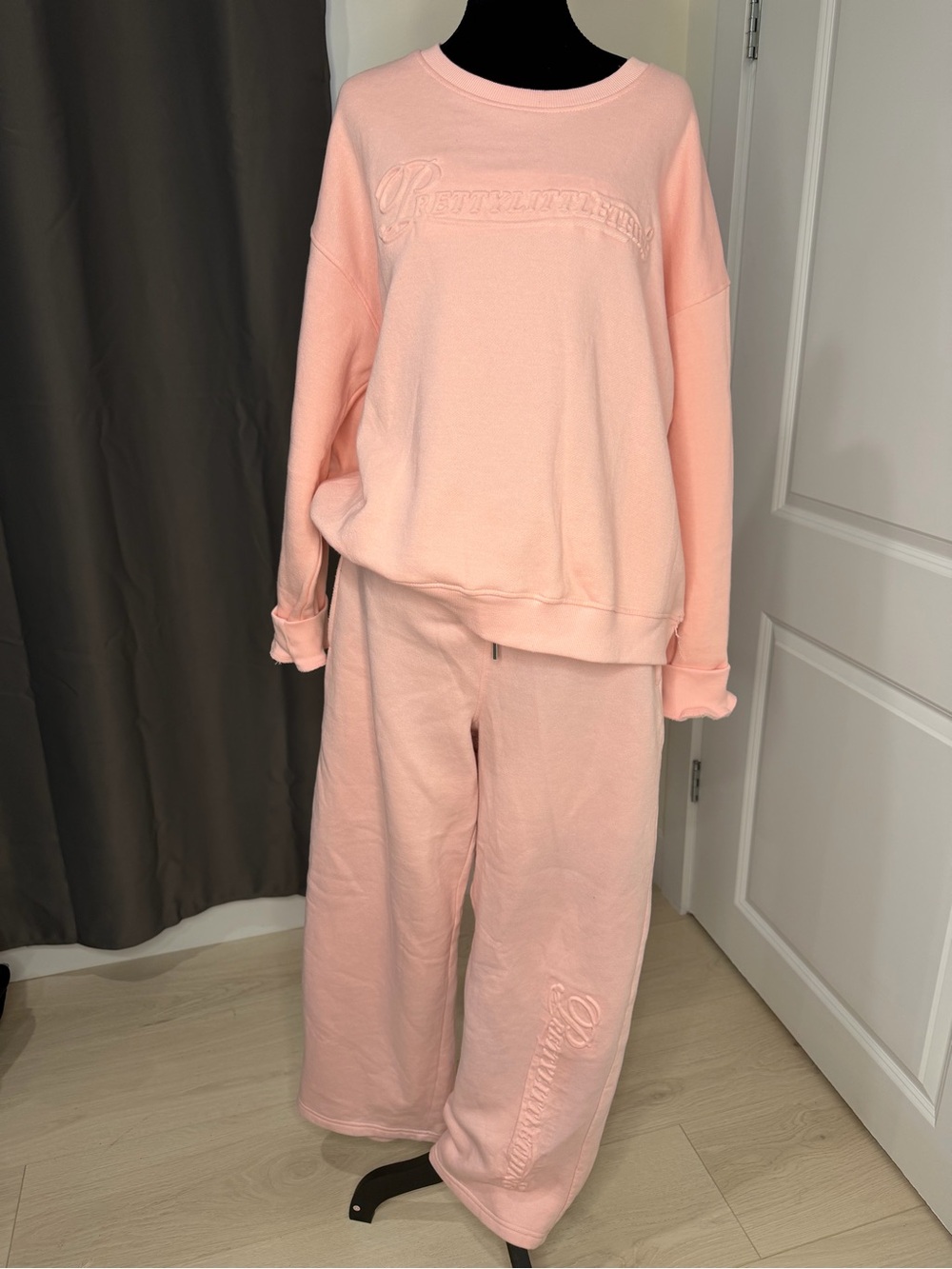 PrettyLittleThing Peach Pink Cozy Loungewear Pajama Set